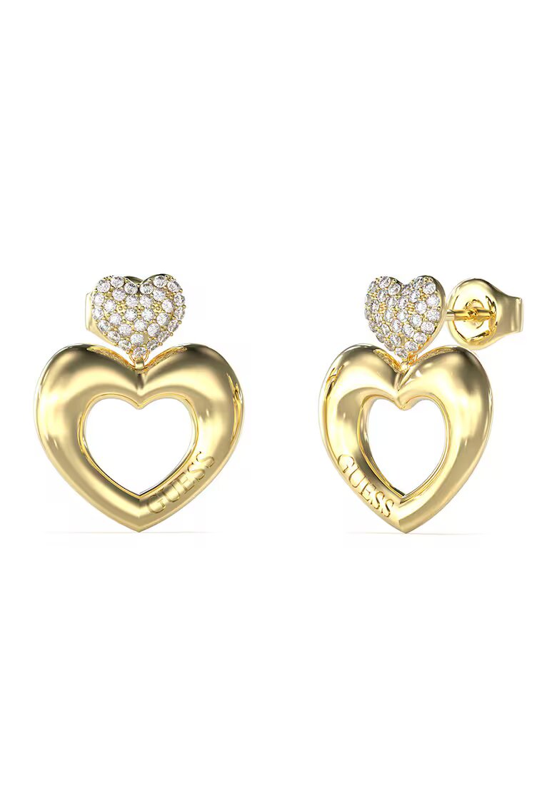 GUESS Обеци Heart от неръждаема стомана