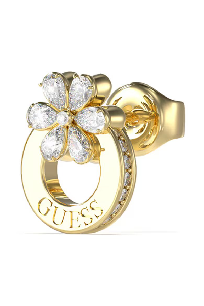 GUESS Обеци от неръждаема стомана Златист/Прозрачен