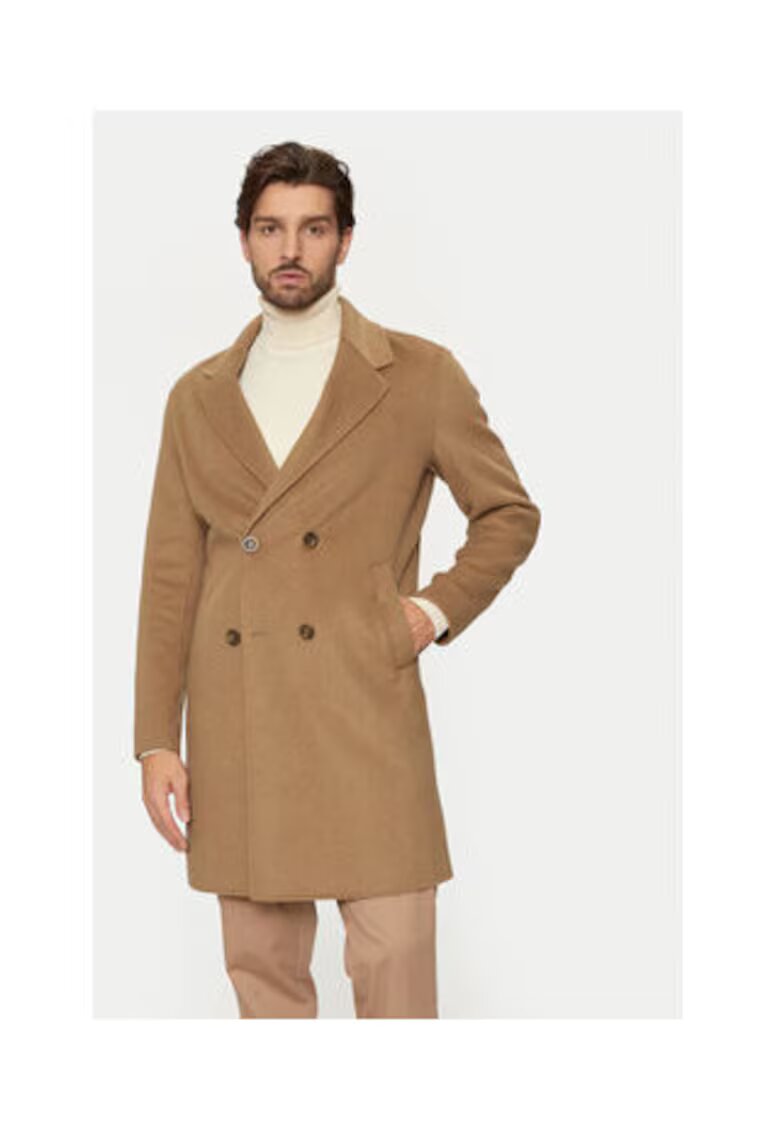 GUESS Палто от вълнен микс с копчета
