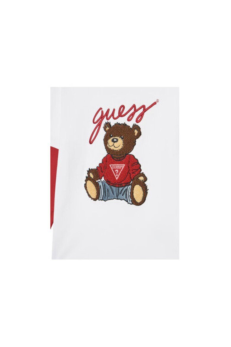 GUESS Памучна блуза с апликация мече и 2в1 дизайн