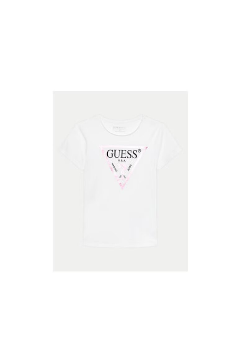 GUESS Памучна тениска с обло деколте и лого