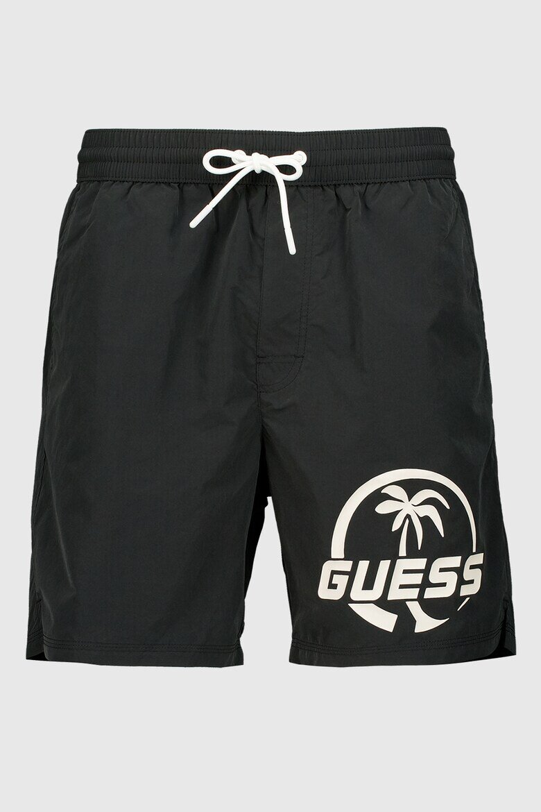 GUESS Плувни шорти с лого Черен