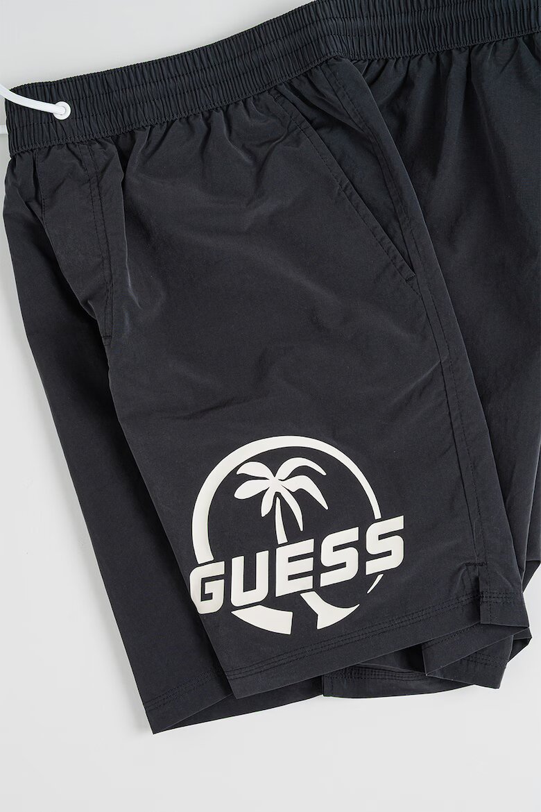 GUESS Плувни шорти с лого Черен