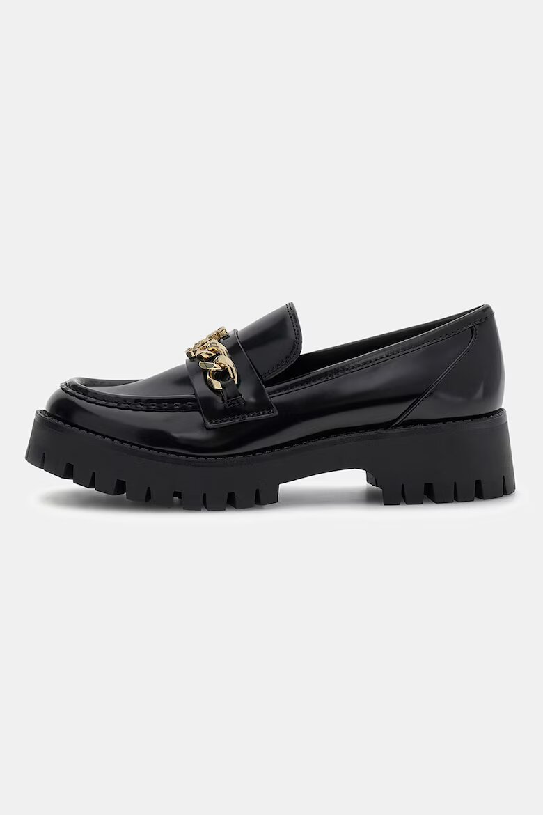 GUESS Полускосени скосени мокасини с верижка Черен
