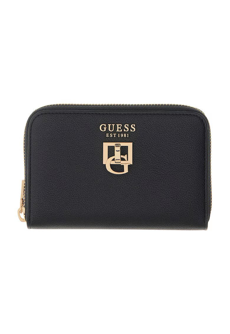 GUESS Портфейл Bianca с цип - Златист/Антрацитно сиво