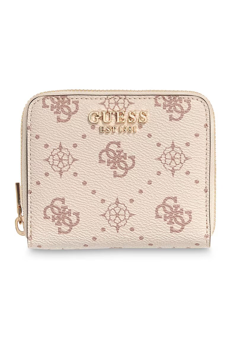 GUESS Портфейл Carrie от еко кожа с лого Бежов