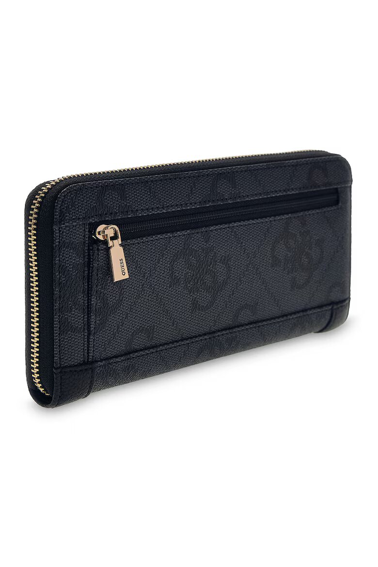 GUESS Портфейл Karnilla от еко кожа с монограм Черен