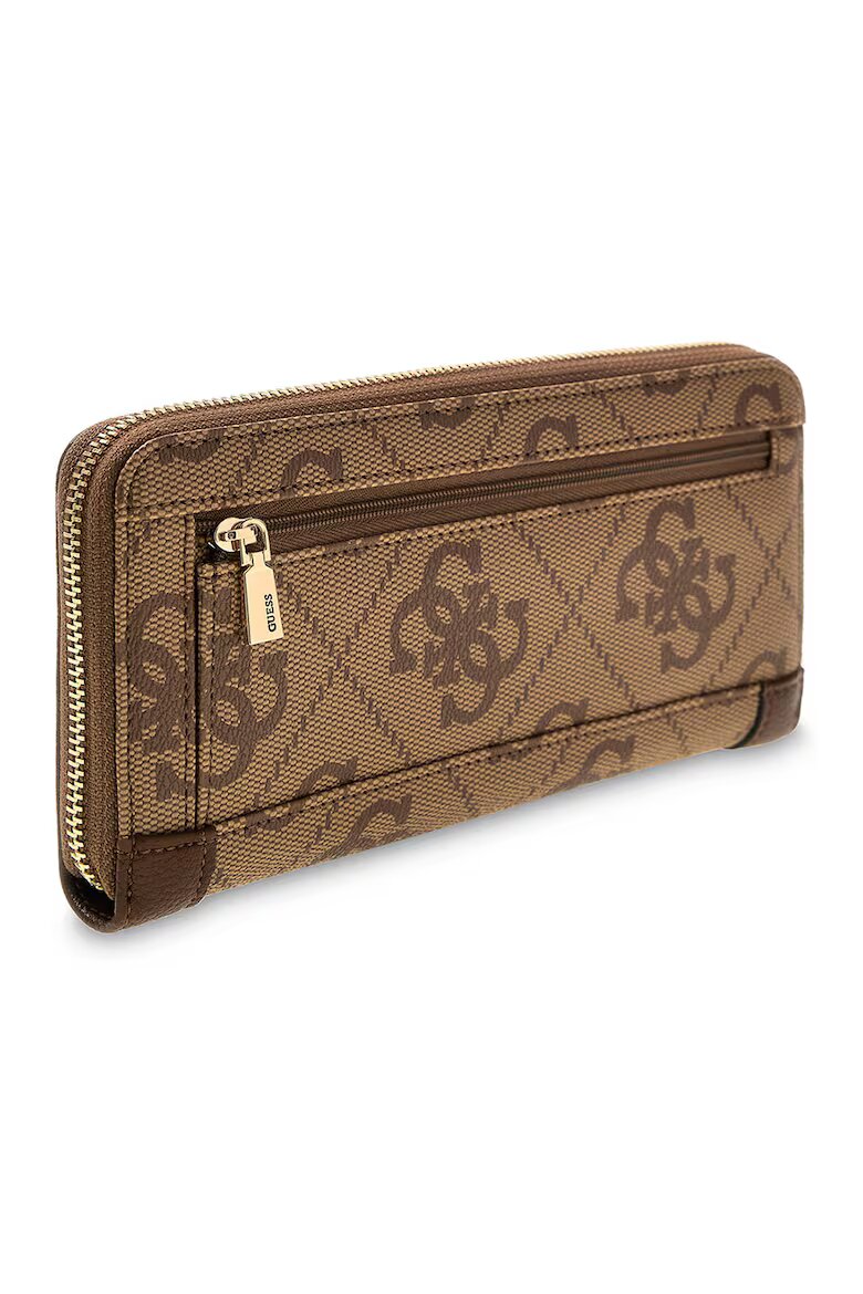 GUESS Портфейл Karnilla от еко кожа с монограм Тъмнокафяв/Светлокафяв