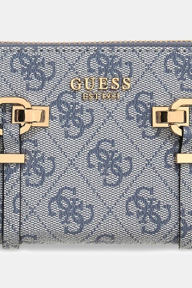 GUESS Портфейл Leona с лого Син