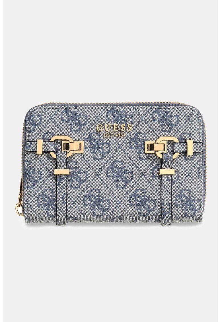 GUESS Портфейл Leona с лого - Син