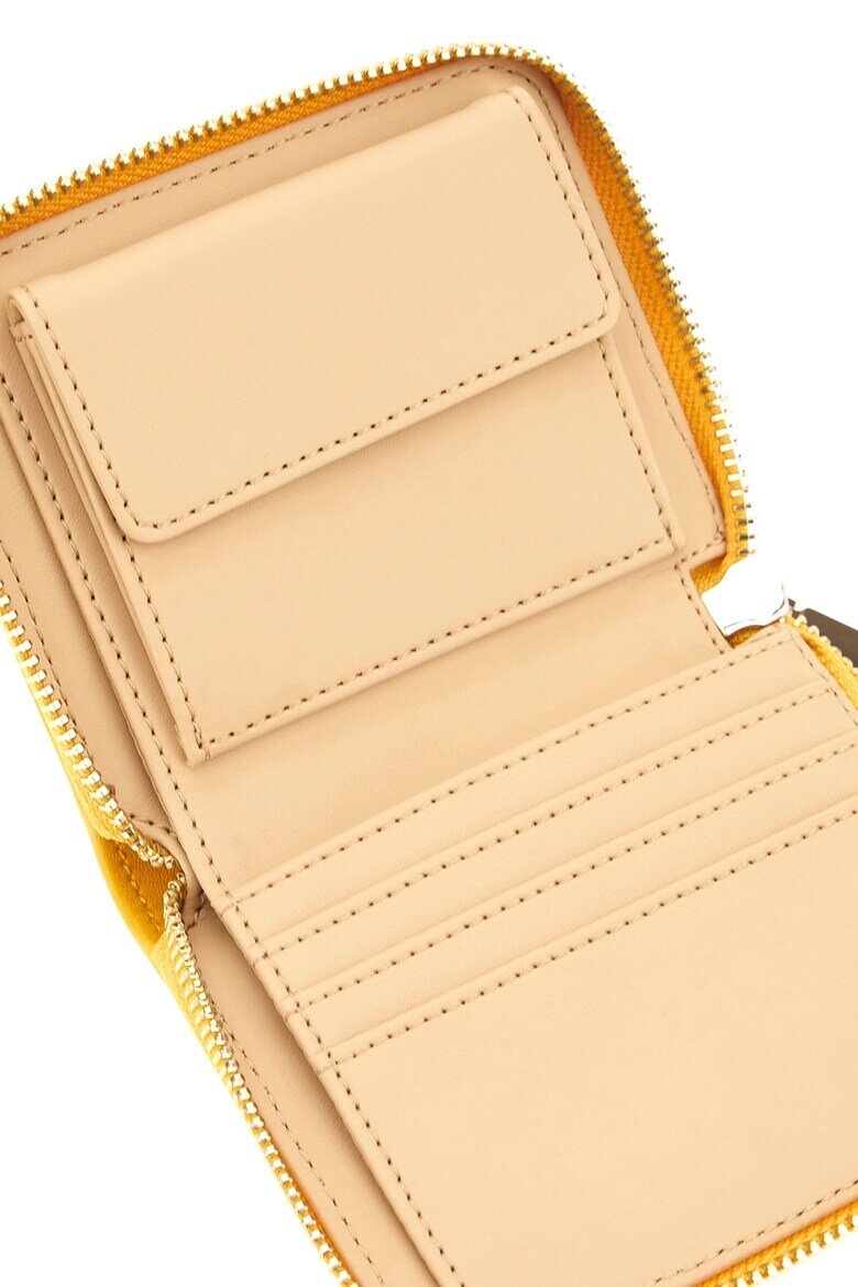 GUESS Портфейл с цип и лого Светло жълто