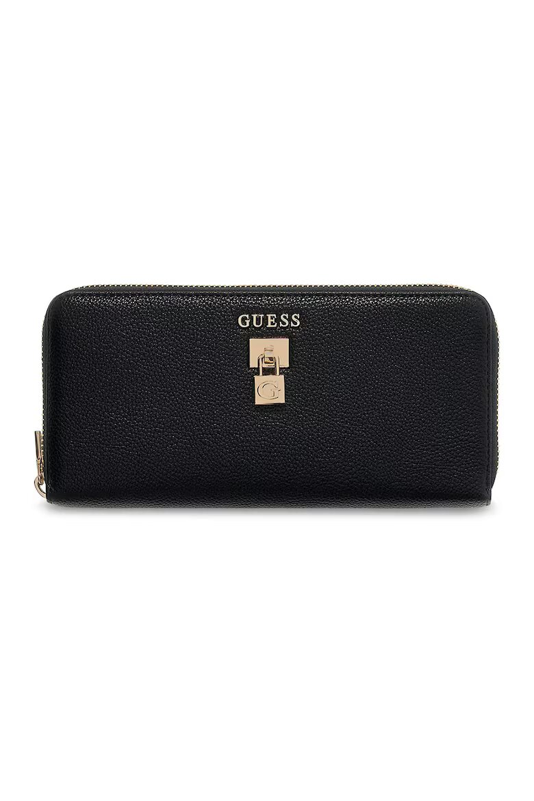 GUESS Портфейл Yesba с цип Златист/Избеляло черно