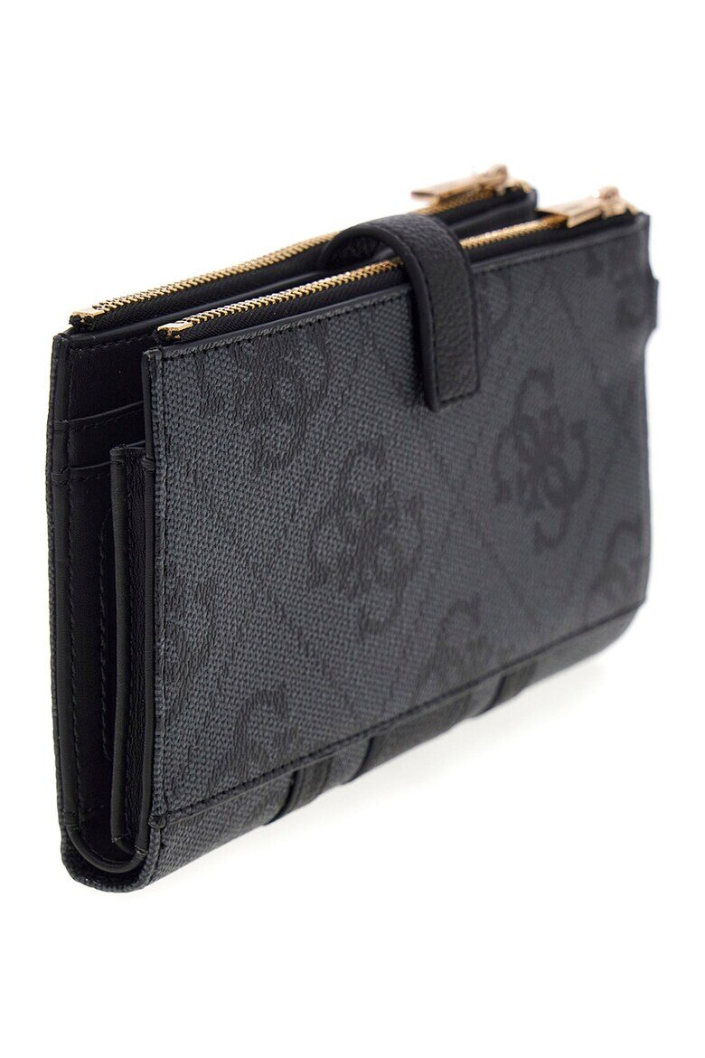 GUESS Портмоне Laurel от еко кожа с лого Въглен сиво