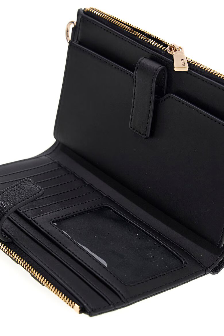 GUESS Портмоне Laurel от еко кожа с лого Въглен сиво