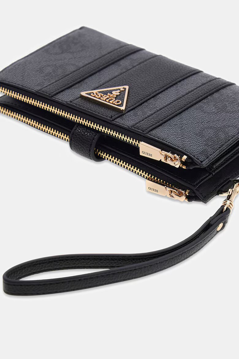 GUESS Портмоне Laurel от еко кожа с лого Въглен сиво