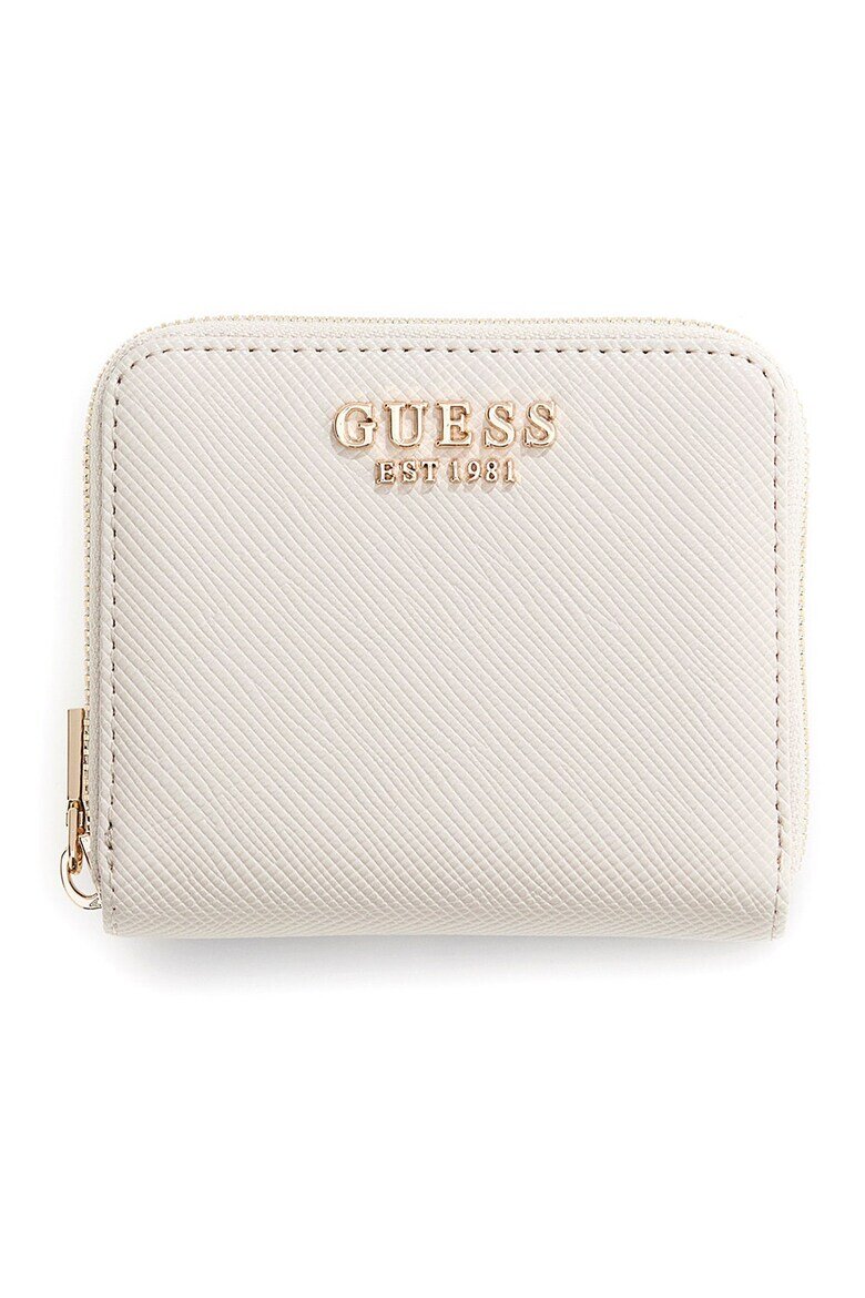 GUESS Портмоне Laurel от еко кожа с цип Слонова кост