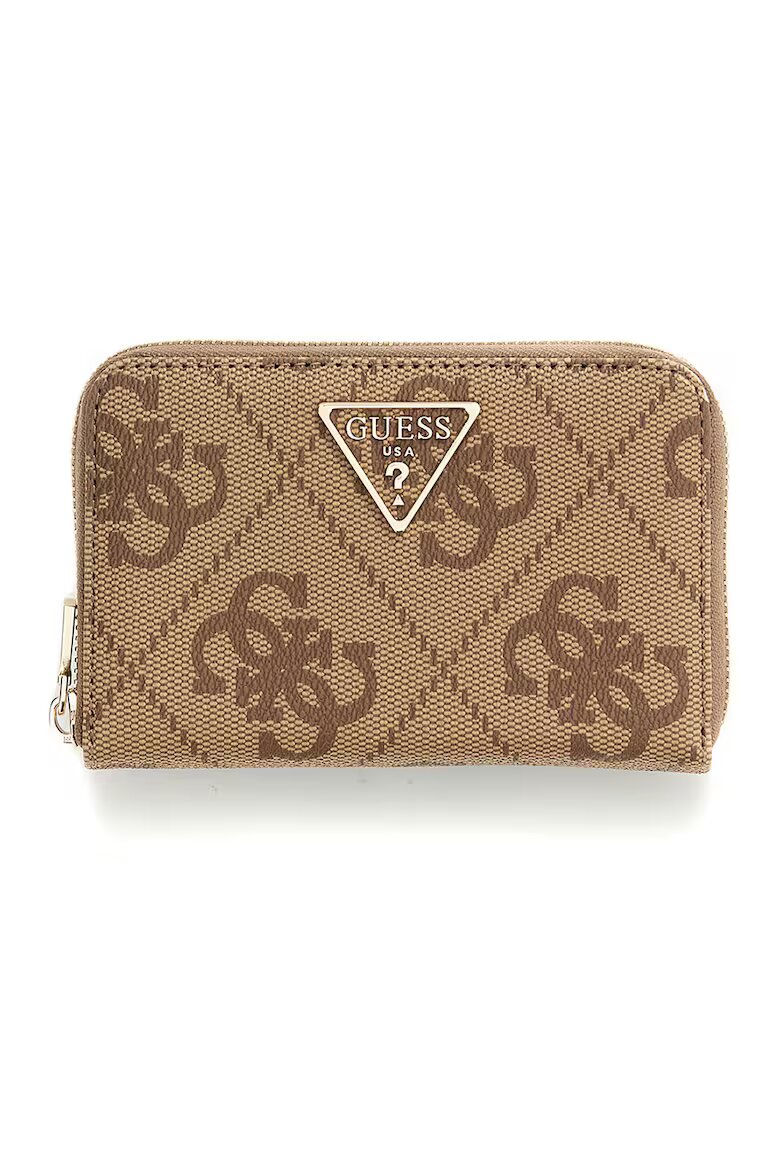 GUESS Портмоне Laurel с лого Светлокафяв