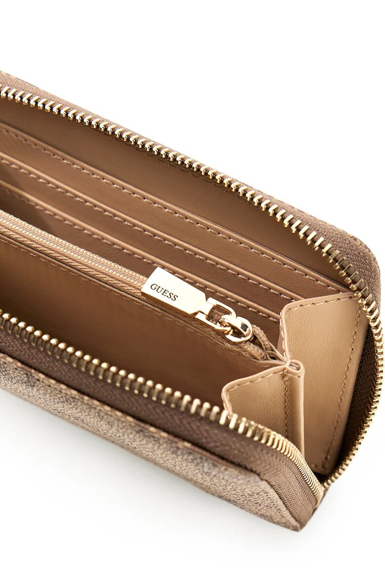GUESS Портмоне Laurel с лого Светлокафяв