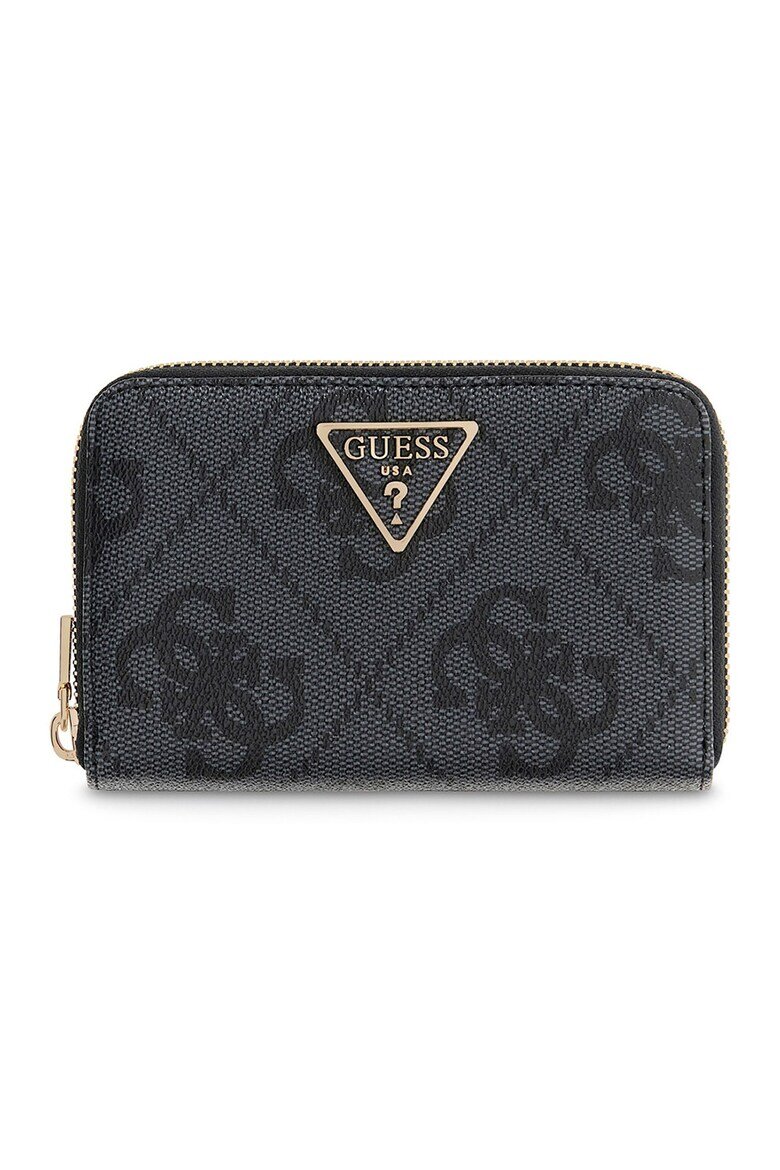 GUESS Портмоне Laurel с лого Въглен сиво