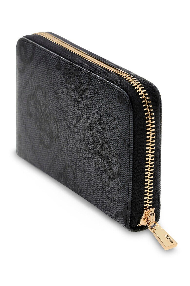 GUESS Портмоне Laurel с лого Въглен сиво