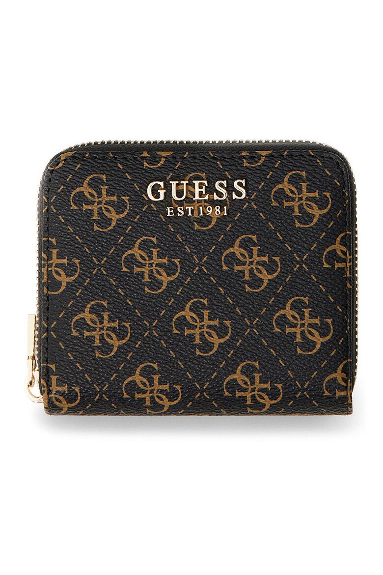 GUESS Портмоне Laurel с цип Черен/Кафяв