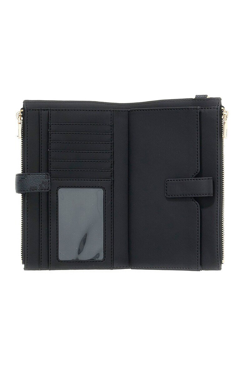 GUESS Портмоне Laurel с цип и монограм Въглен сиво