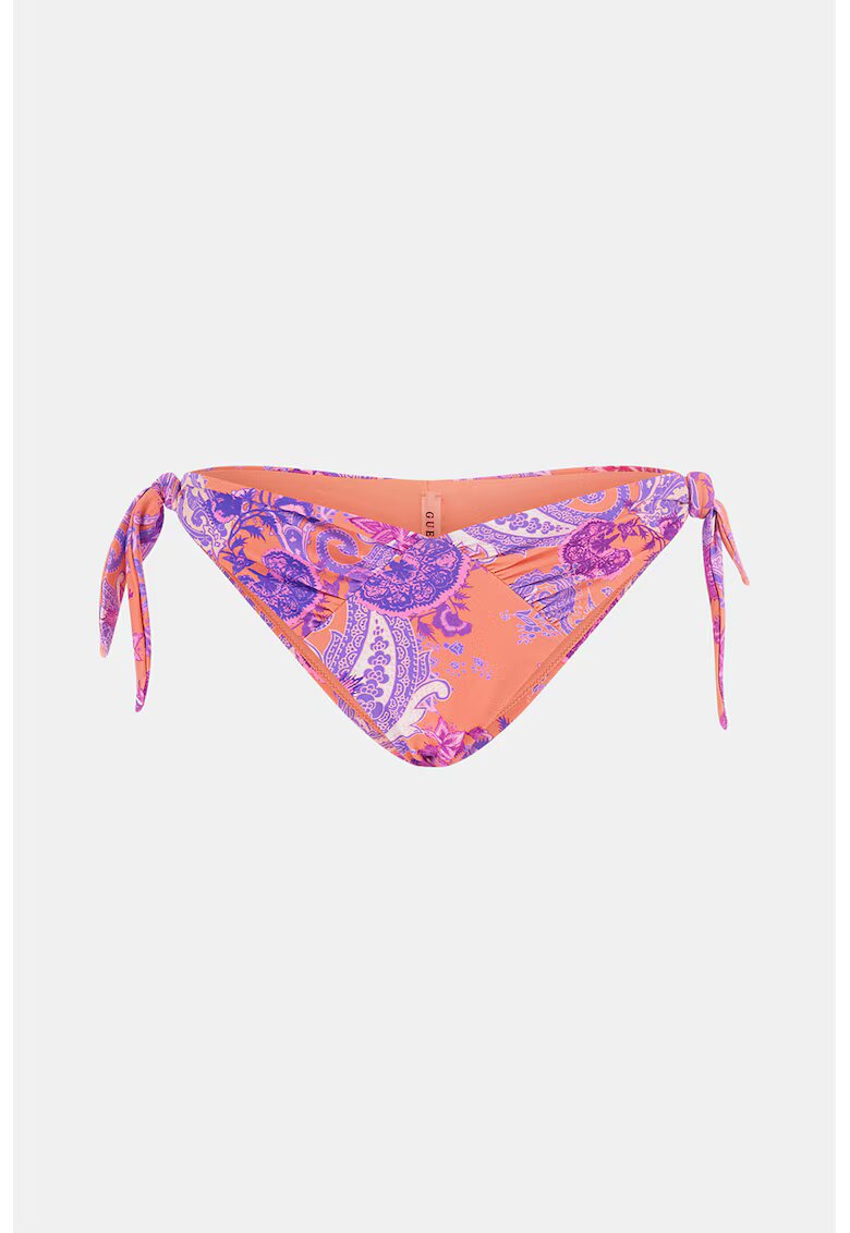 GUESS Printed Side-Tie Bathing Panties - Оранжев/Лилав