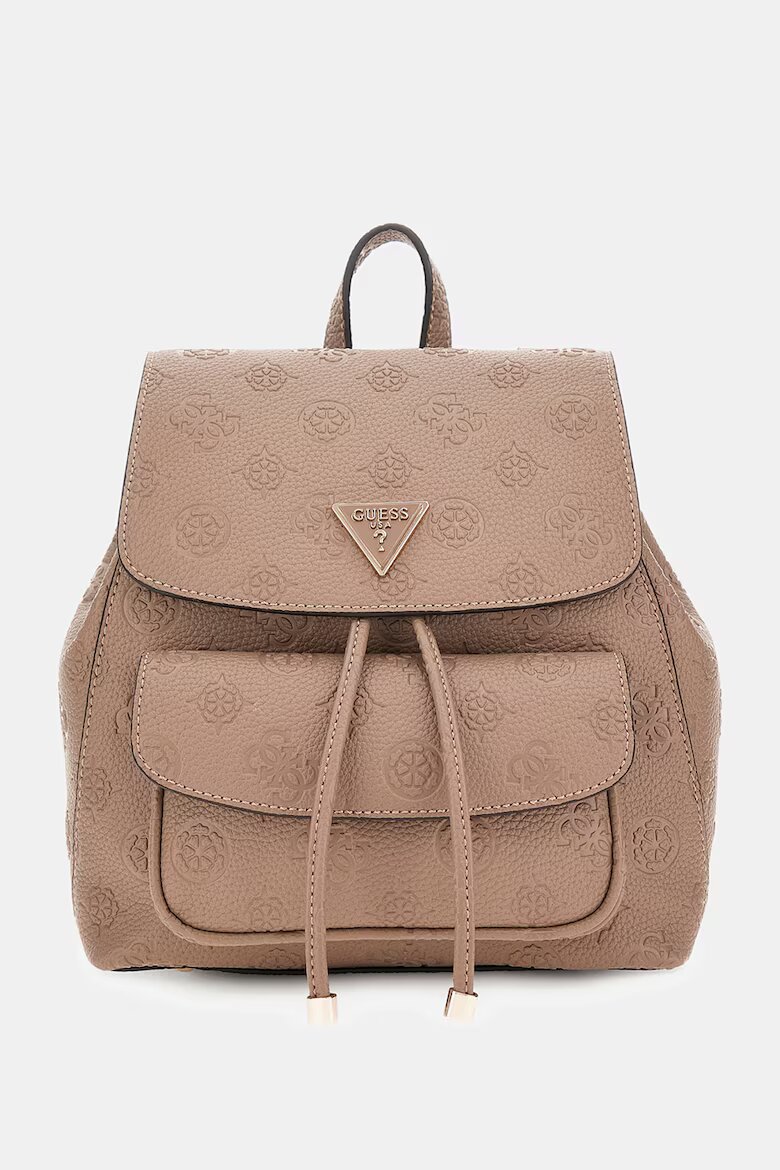 GUESS Раница Cresidia II от еко кожа с монограм Камел