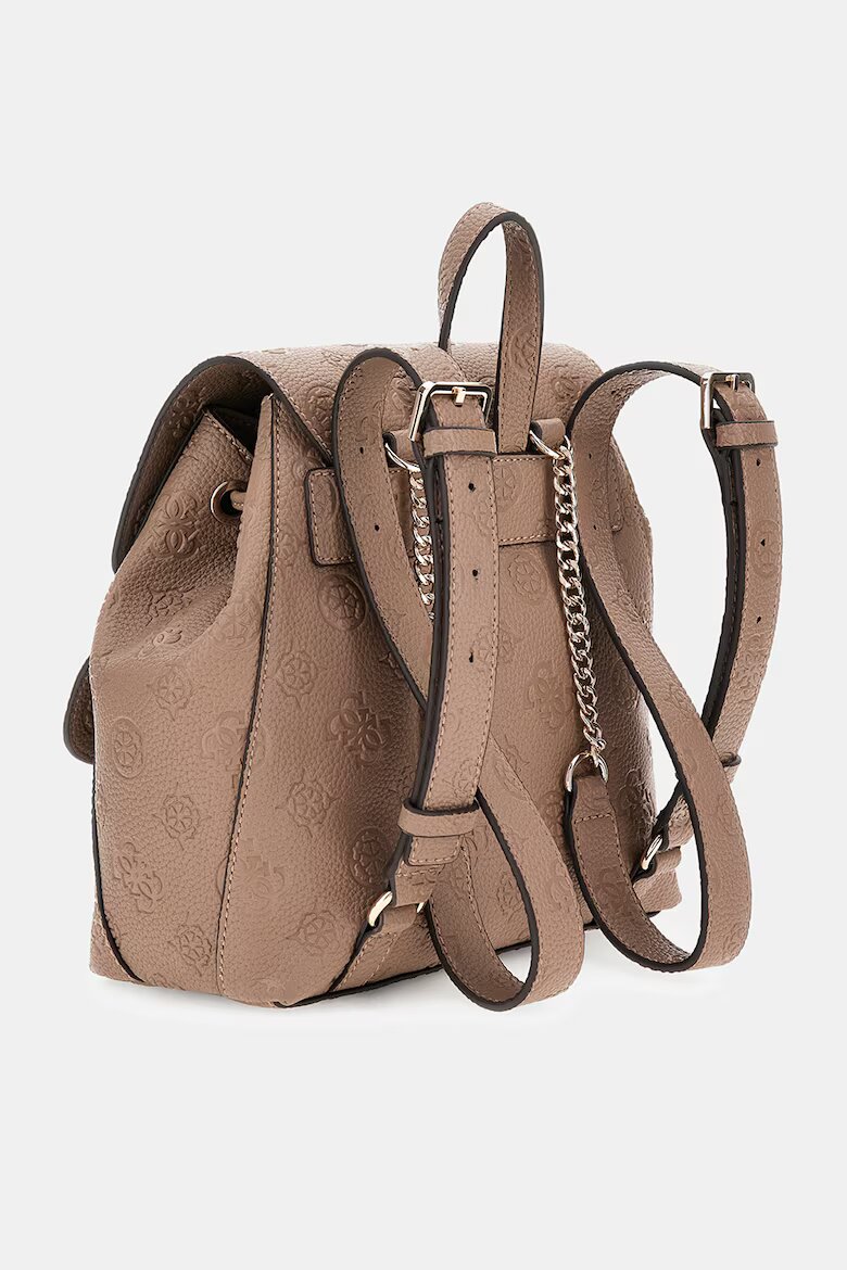 GUESS Раница Cresidia II от еко кожа с монограм Камел