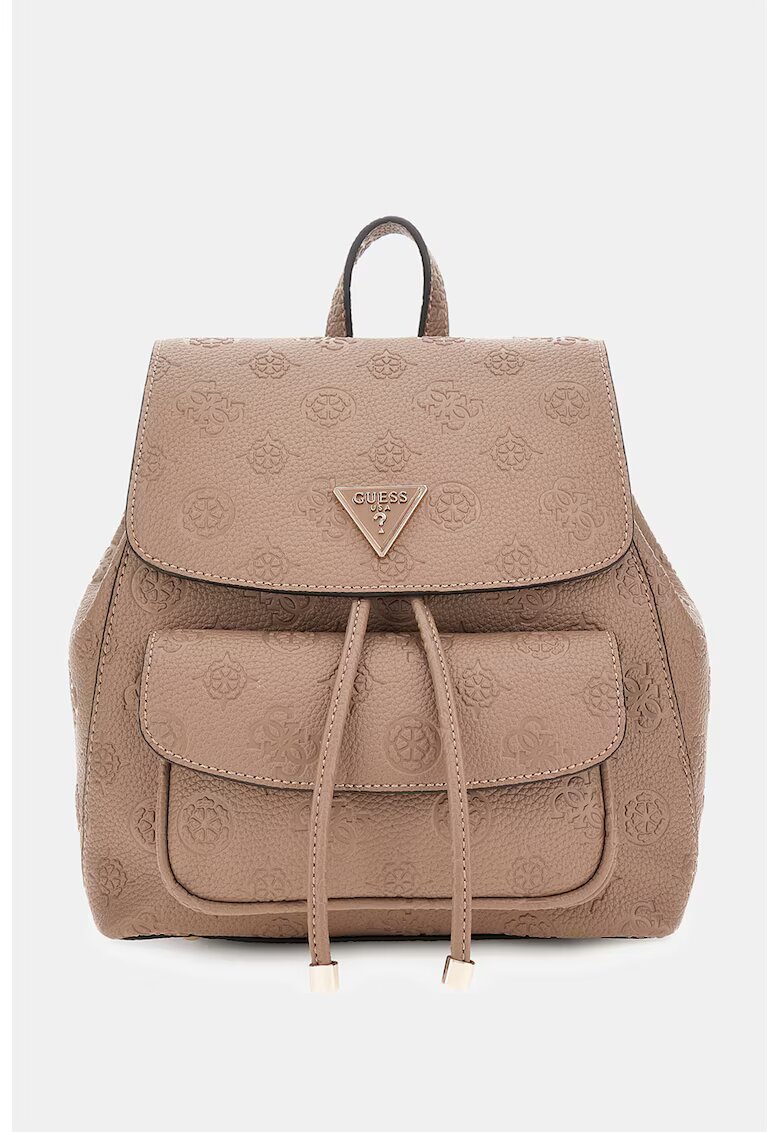 GUESS Раница Cresidia II от еко кожа с монограм - Камел