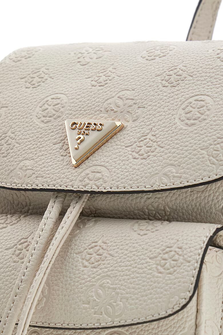 GUESS Раница Cresidia II от еко кожа с монограм Слонова кост