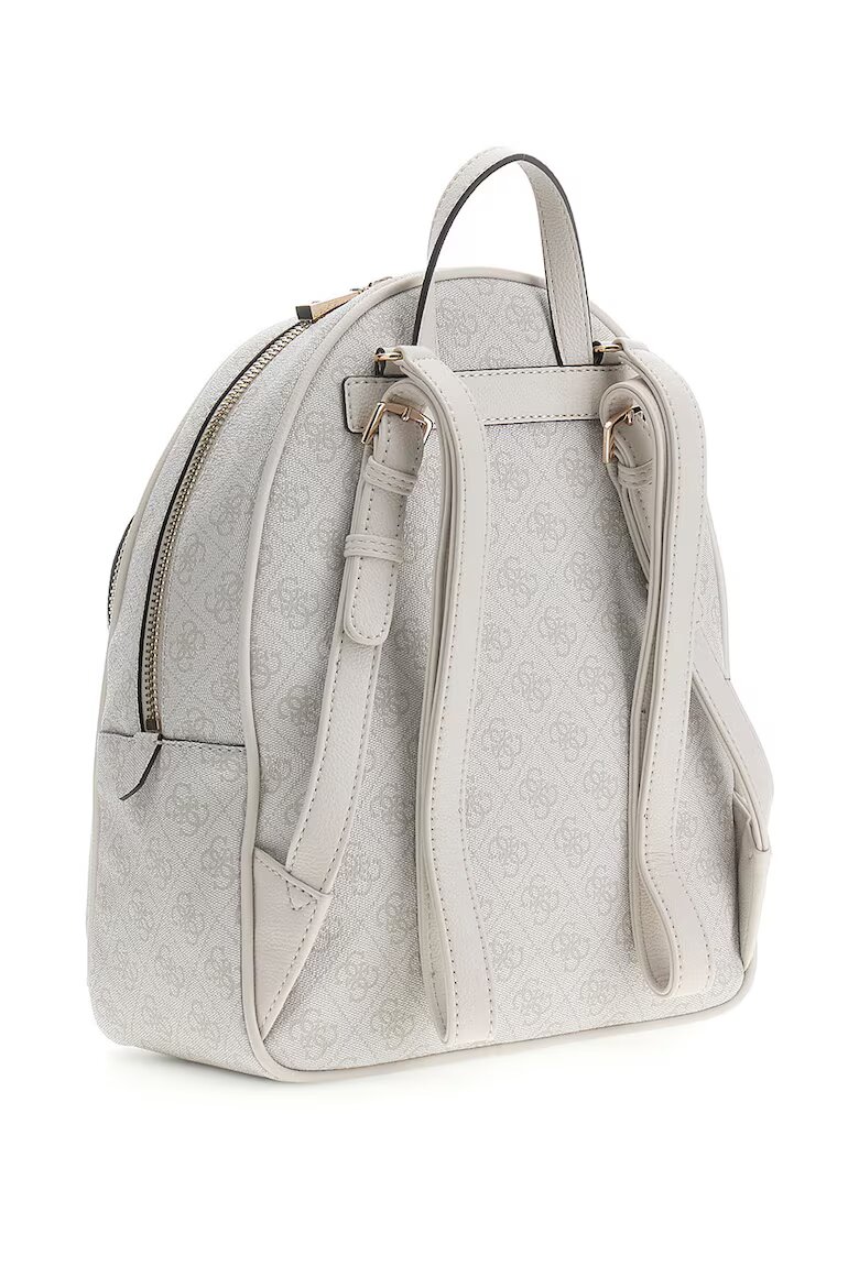 GUESS Раница Manhattan II от еко кожа с монограм Светло сив