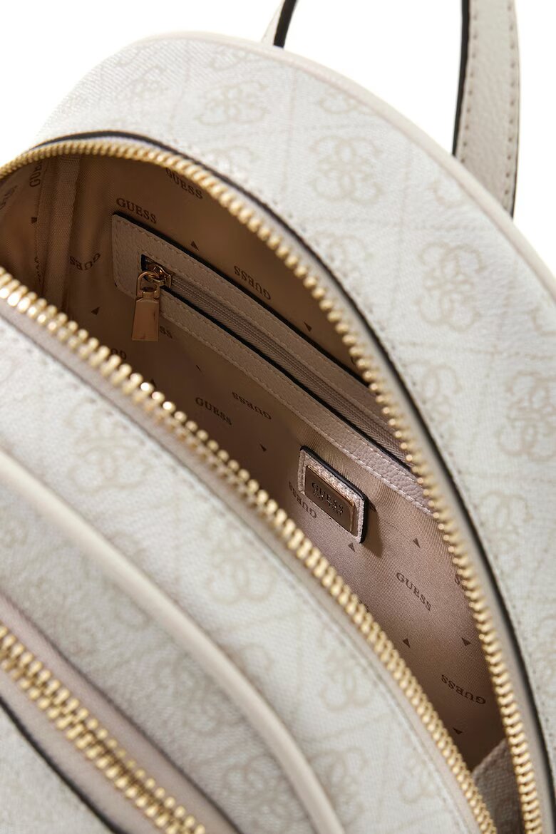 GUESS Раница Manhattan II от еко кожа с монограм Светло сив