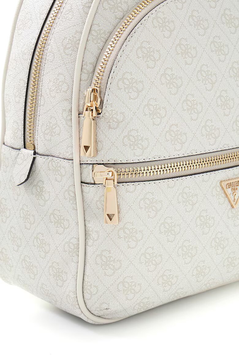GUESS Раница Manhattan II от еко кожа с монограм Светло сив