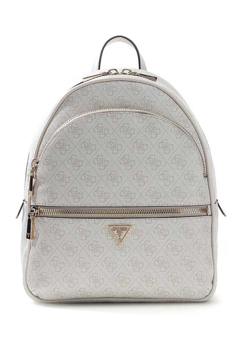 GUESS Раница Manhattan II от еко кожа с монограм - Светло сив