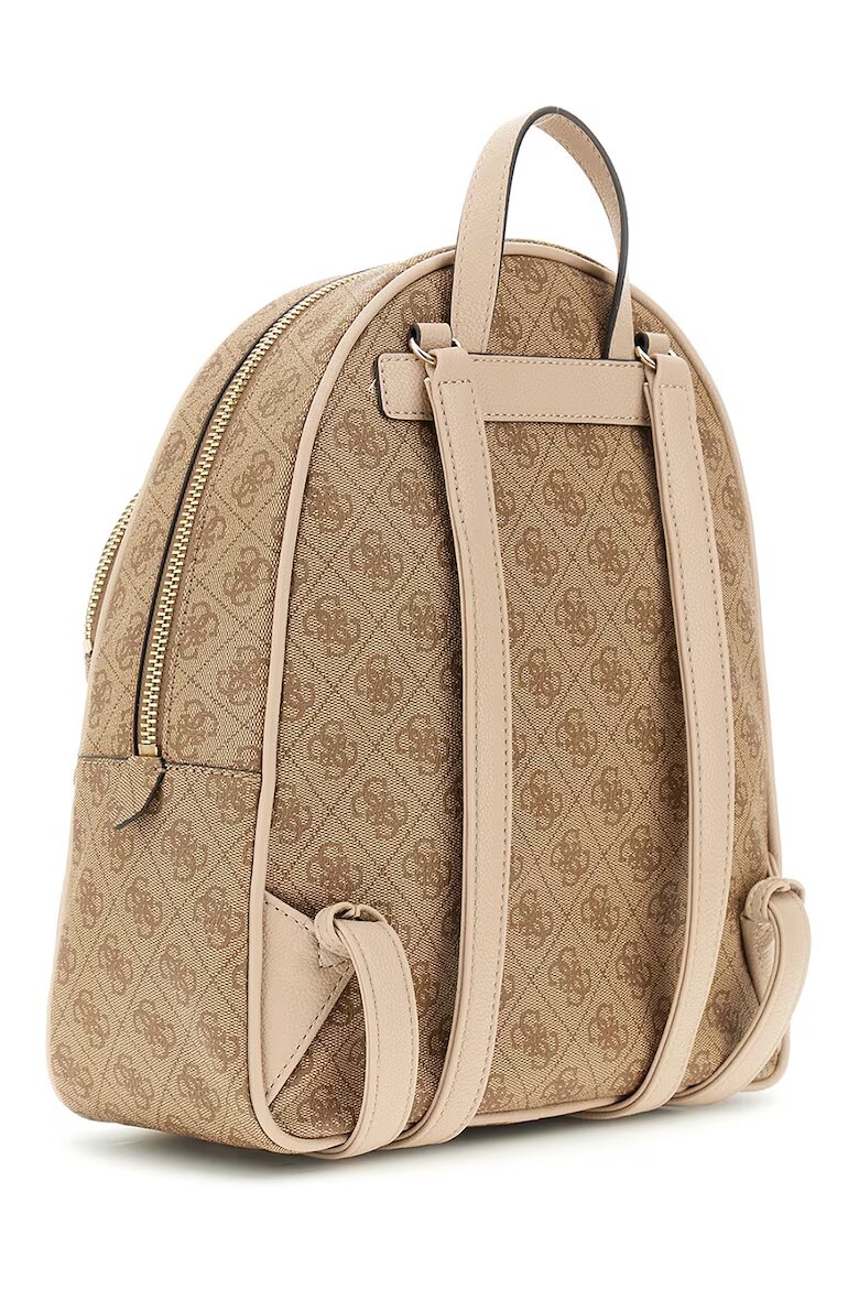 GUESS Раница Manhattan II от еко кожа с монограм Светлокафяв