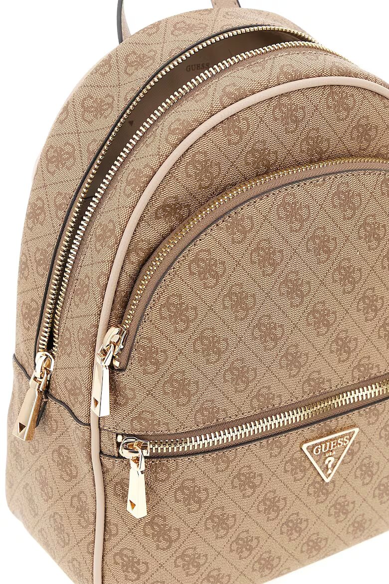 GUESS Раница Manhattan II от еко кожа с монограм Светлокафяв