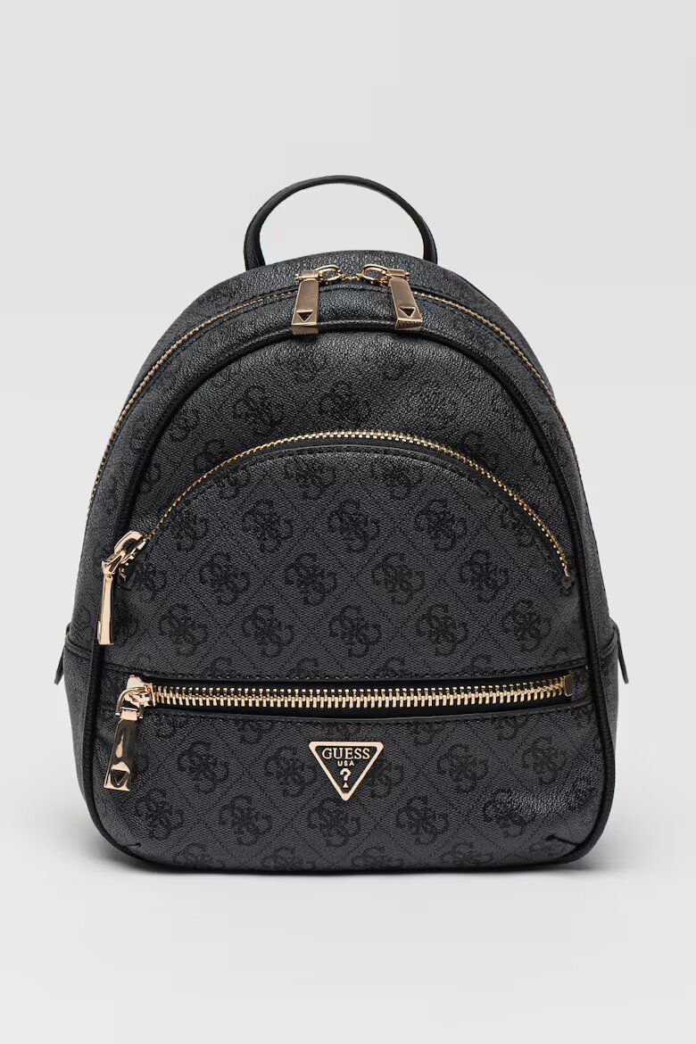 GUESS Раница Manhattan II с монограм Черен/Антрацитно сиво