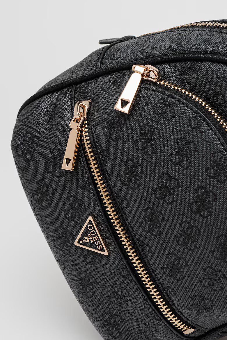 GUESS Раница Manhattan II с монограм Черен/Антрацитно сиво