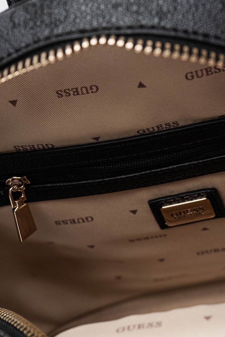 GUESS Раница Manhattan II с монограм Черен/Антрацитно сиво