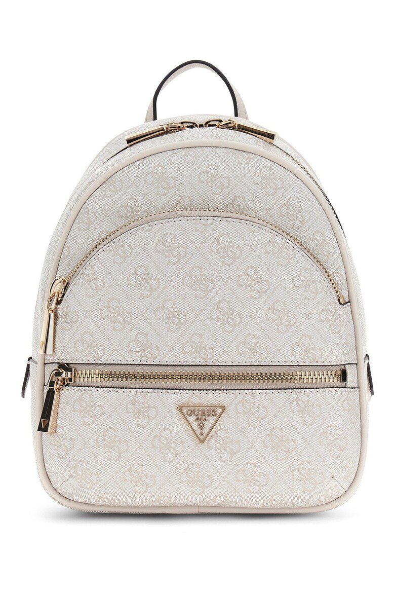 GUESS Раница Manhattan II с монограм Светло сив