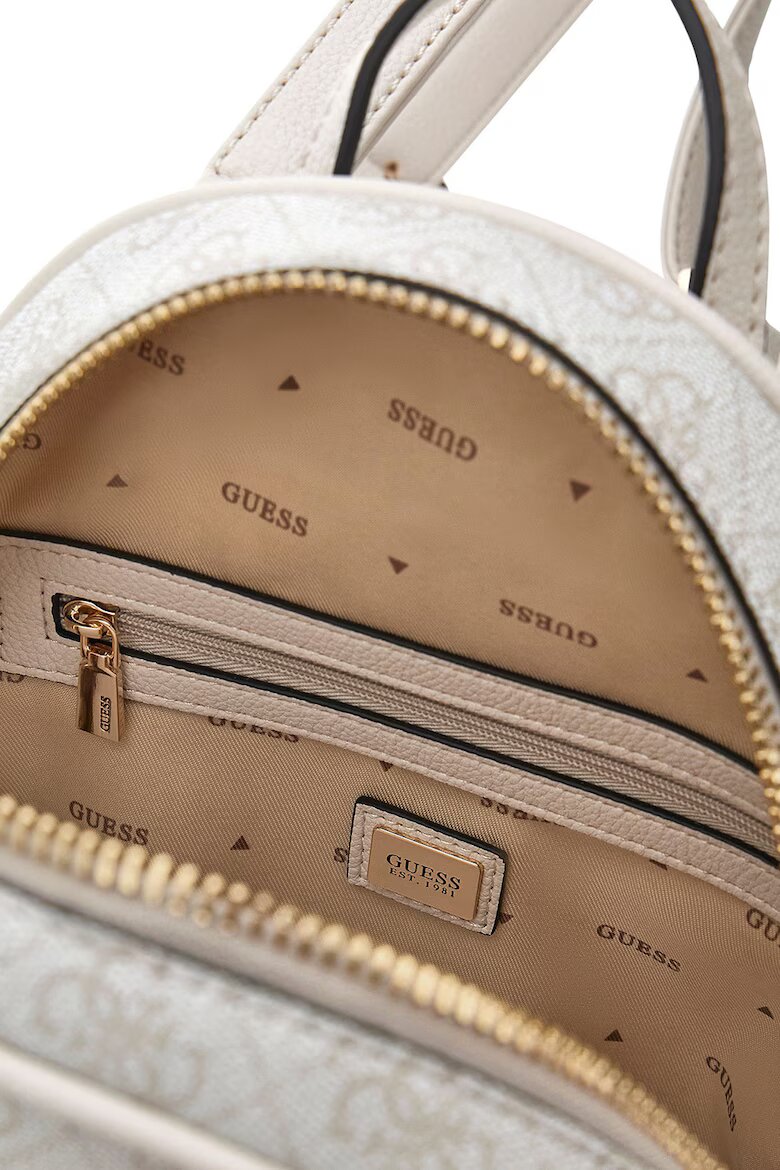 GUESS Раница Manhattan II с монограм Светло сив