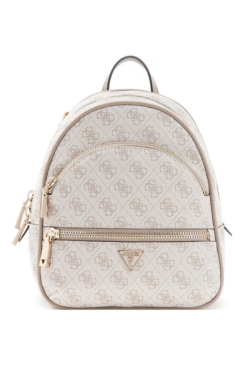 GUESS Раница Manhattan II с монограм Светло сив/Сиво-кафяв
