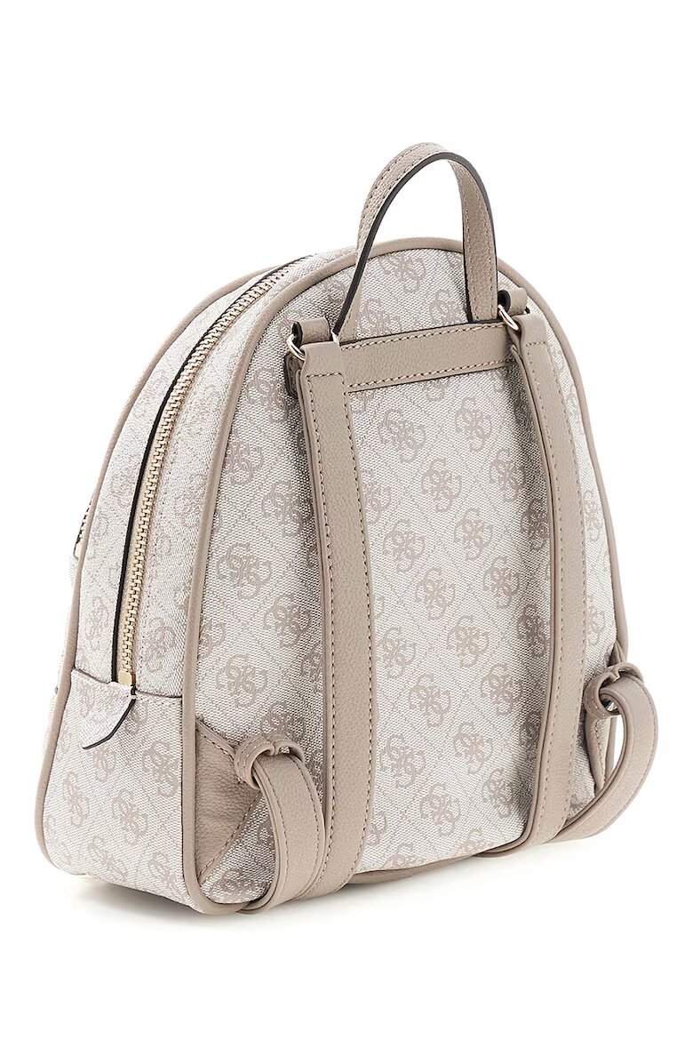 GUESS Раница Manhattan II с монограм Светло сив/Сиво-кафяв
