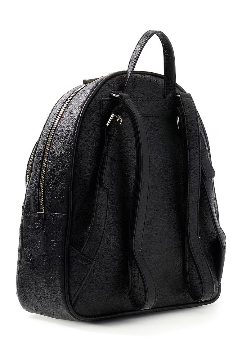 GUESS Раница от еко кожа Manhattan II с монограми Черен