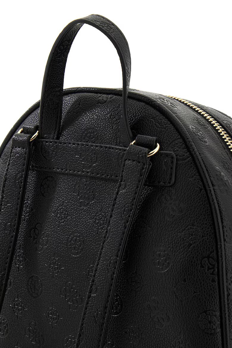 GUESS Раница от еко кожа Manhattan II с монограми Черен