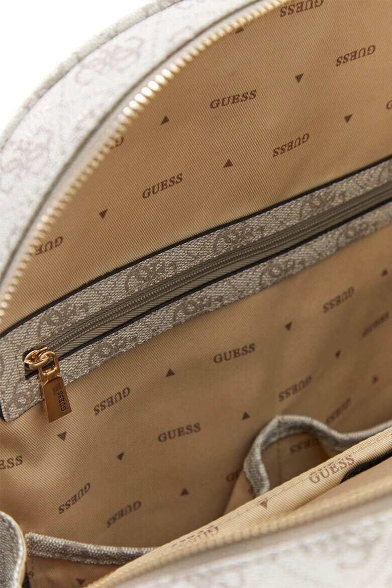 GUESS Раница Power Play II с монограм Сиво-бежов