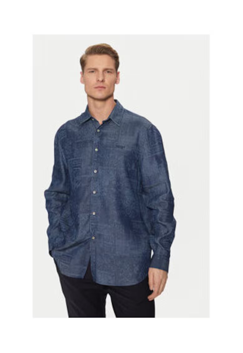 GUESS Риза от лиосел с класическа яка