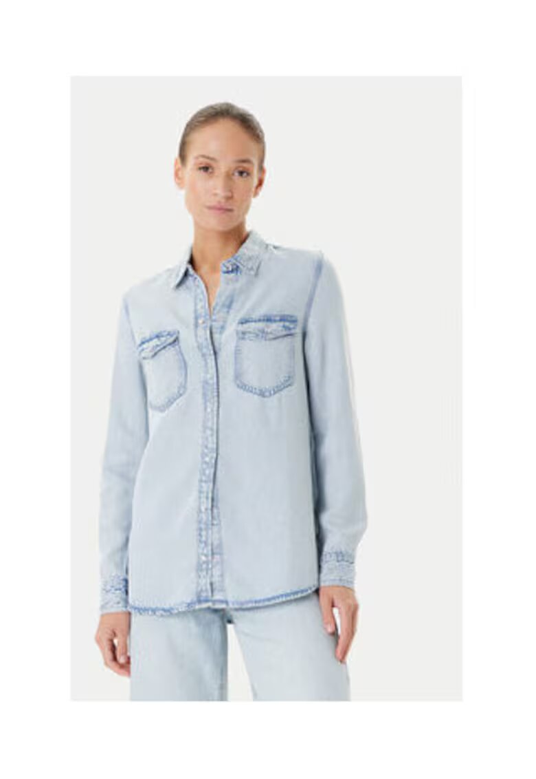GUESS Риза от лиосел с вид на деним