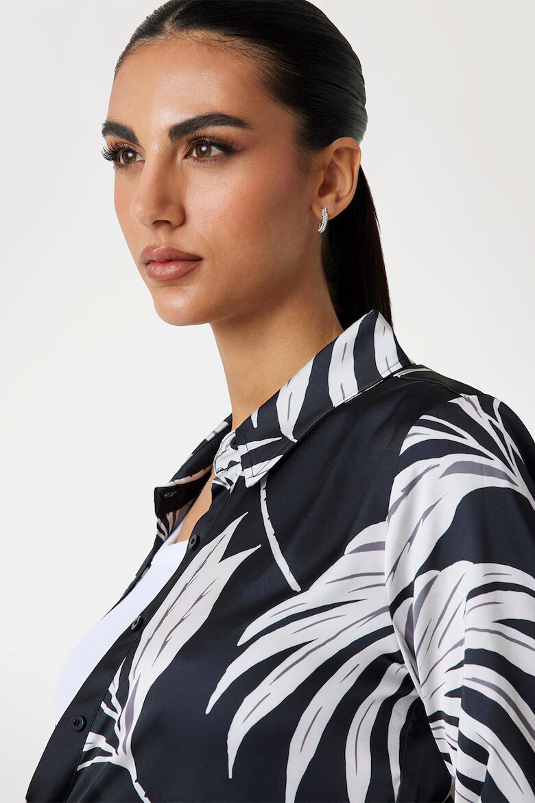 GUESS Риза с десен Бял/Черен